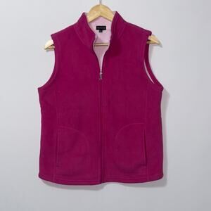 Florence & Fred Pink Fleece Zip-Up Vest women’s Size 8